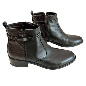 Bandolino Womens Brown Leather Danny Ankle Boots Size 7.5 EUC‎